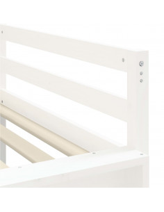 Letto a Soppalco Bambini con Tende Bianco e Nero 90x190 cm Pino