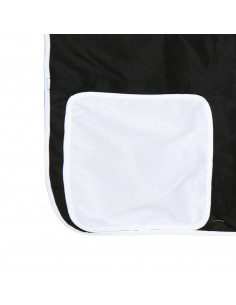 Letto a Soppalco con Tende Bambini Bianco e Nero 90x200 cm Pino