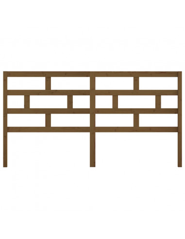 Testiera per Letto Miele 206x4x100 cm in Legno Massello di Pino