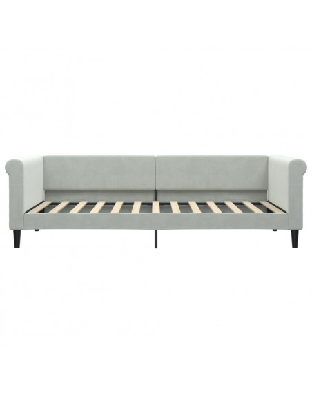 Divano Letto Estraibile Cassetti Grigio Chiaro 90x200cm Velluto