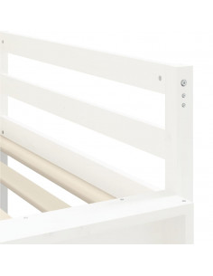 Letto a Soppalco con Torre Bambini Bianco e Nero 80x200cm Pino