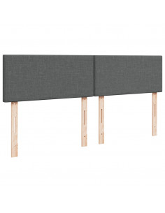 Giroletto a Molle con Materasso Grigio Scuro 200x200 cm Tessuto 2