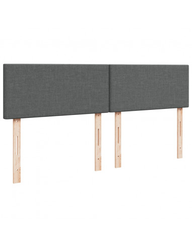 Giroletto a Molle con Materasso Grigio Scuro 200x200 cm Tessuto