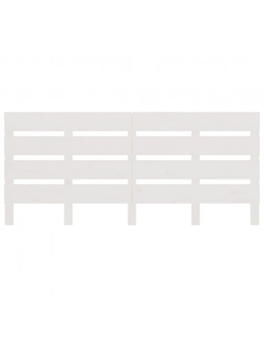 Testiera per Letto Bianca 140x3x80 cm in Legno Massello di Pino
