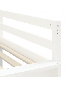 Letto a Soppalco con Torre Bambini Blu 90x190cm Massello Pino