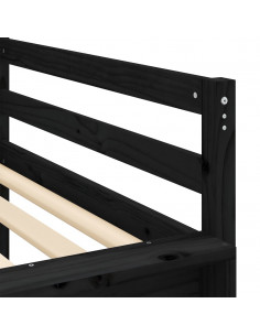 Letto a Soppalco con Torre Bambini Rosa 80x200cm Massello Pino