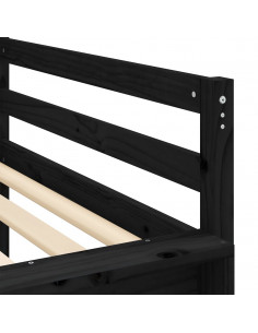 Letto a Soppalco con Tunnel Bambini Bianco e Nero 80x200cm Pino