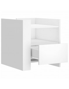 Comodino Bianco 45x50x50 cm in Truciolato 2