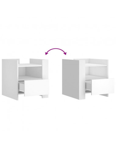 Comodino Bianco 45x50x50 cm in Truciolato