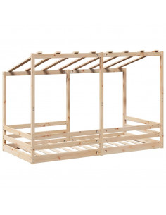 Letto Bambini con Tetto Bianco 80x200 cm Legno Massello di Pino