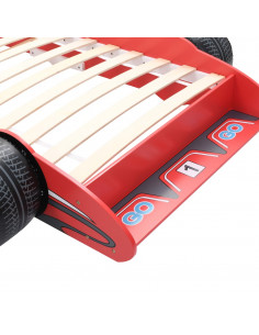 Letto Bimbo ad Auto da Corsa 90x200 cm Rosso