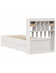 Letto con Libreria senza Materasso 75x190 cm in Legno Pino