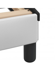 Letto con Materasso Bianco e Nero 140x200 cm in Similpelle