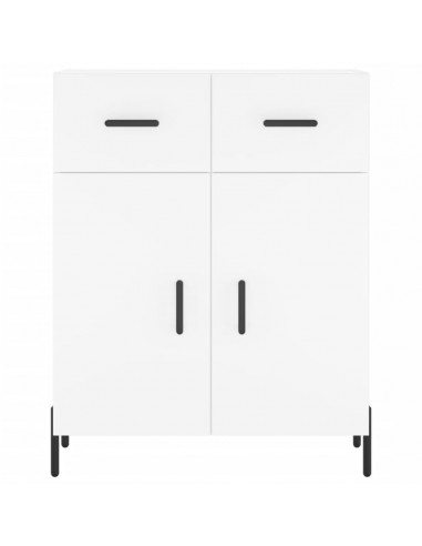 Credenza Bianca 69,5x34x180 cm in Legno Multistrato
