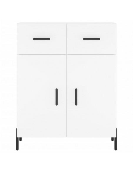 Credenza Bianca 69,5x34x180 cm in Legno Multistrato