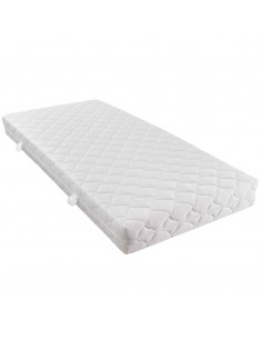 Letto con Materasso Bianco in Similpelle 90x200 cm