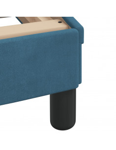 Letto con Materasso Blu 100x200 cm in Velluto