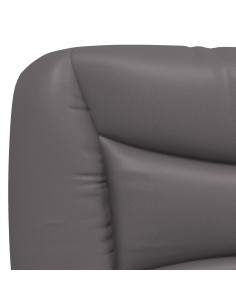 Letto con Materasso Grigio 140x200 cm in Similpelle