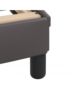 Letto con Materasso Grigio 140x200 cm in Similpelle