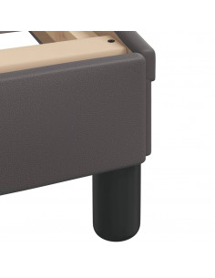 Letto con Materasso Grigio 90x190 cm in Similpelle