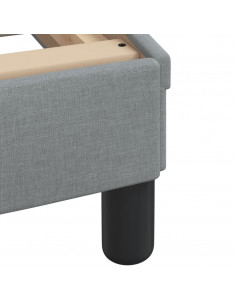 Letto con Materasso Grigio Chiaro 100x200 cm in Tessuto