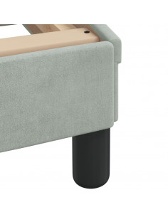 Letto con Materasso Grigio Chiaro 100x200 cm in Velluto