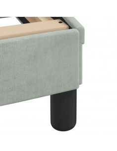 Letto con Materasso Grigio Chiaro 160x200 cm in Velluto