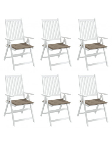 Cuscini per Sedia 6 pz Tortora 40x40x3 cm in Tessuto Oxford