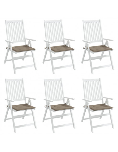 Cuscini per Sedia 6 pz Tortora 40x40x3 cm in Tessuto Oxford