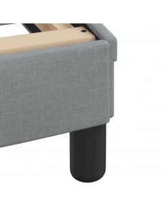 Letto con Materasso Grigio Chiaro 200x200 cm in Tessuto