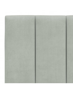 Letto con Materasso Grigio Chiaro 200x200cm Velluto