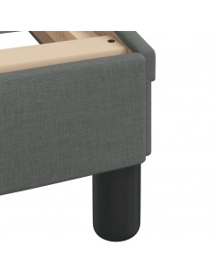 Letto con Materasso Grigio Scuro 100x200 cm in Tessuto
