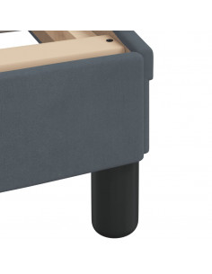 Letto con Materasso Grigio Scuro 100x200 cm in Velluto