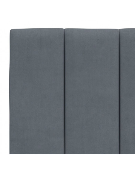 Letto con Materasso Grigio Scuro 140x190 cm in Velluto