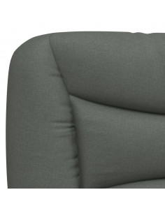 Letto con Materasso Grigio Scuro 140x190 cm Tessuto