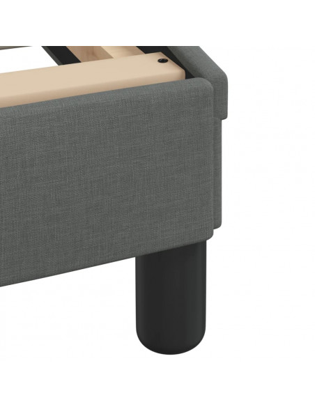 Letto con Materasso Grigio Scuro 200x200 cm in Tessuto