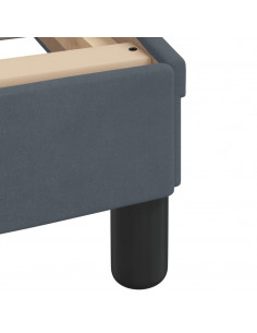 Letto con Materasso Grigio Scuro 80x200 cm in Velluto