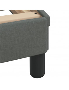 Letto con Materasso Grigio Scuro 90x190 cm in Tessuto