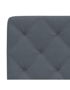 Letto con Materasso Grigio Scuro 90x190 cm in Velluto