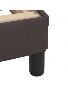Letto con Materasso Marrone Scuro 100x200 cm in Tessuto
