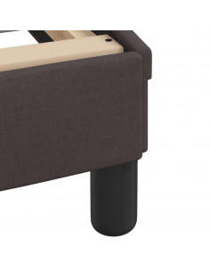 Letto con Materasso Marrone Scuro 120x200cm Tessuto