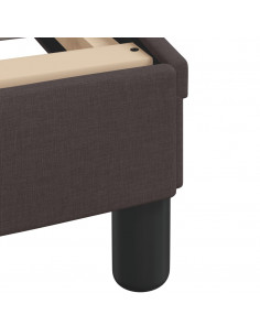 Letto con Materasso Marrone Scuro 160x200cm Tessuto