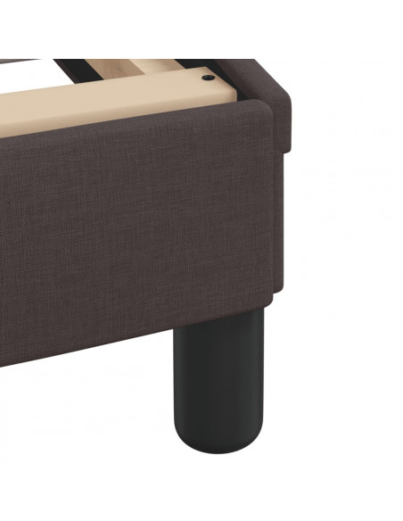 Letto con Materasso Marrone Scuro 160x200cm Tessuto
