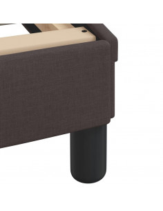 Letto con Materasso Marrone Scuro 200x200 cm in Tessuto