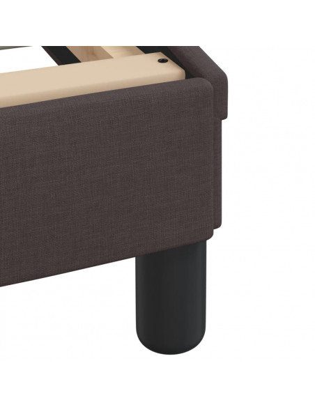 Letto con Materasso Marrone Scuro 200x200 cm in Tessuto