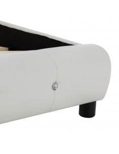 Letto con Materasso Memory Foam Bianco in Similpelle 160x200 cm