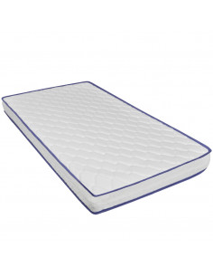 Letto con Materasso Memory Foam Bianco in Similpelle 90x200 cm