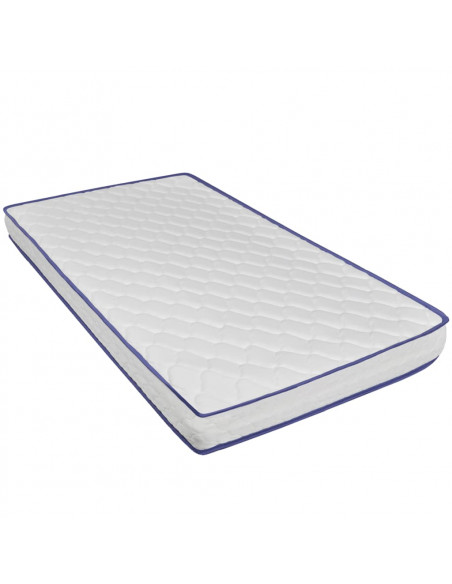 Letto con Materasso Memory Foam Bianco in Similpelle 90x200 cm