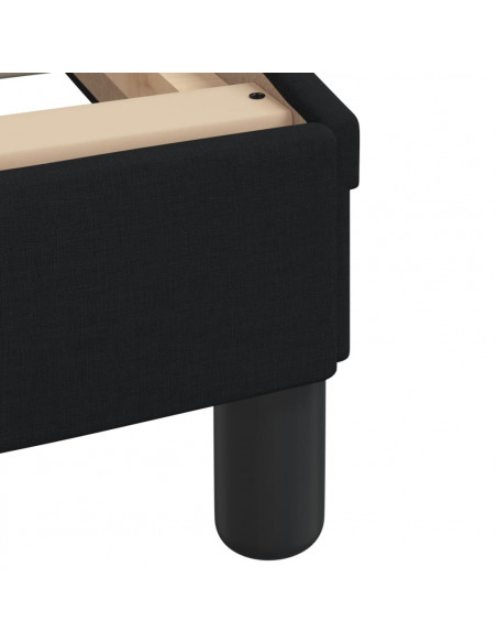 Letto con Materasso Nero 100x200 cm in Tessuto