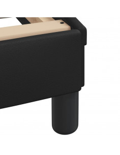 Letto con Materasso Nero 140x200 cm in Similpelle